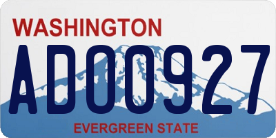 WA license plate ADO0927