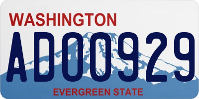 WA license plate ADO0929