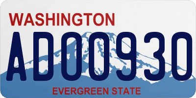 WA license plate ADO0930