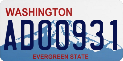 WA license plate ADO0931