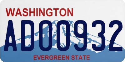 WA license plate ADO0932