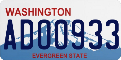 WA license plate ADO0933