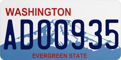 WA license plate ADO0935