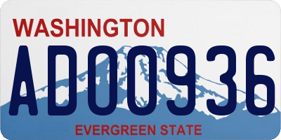 WA license plate ADO0936