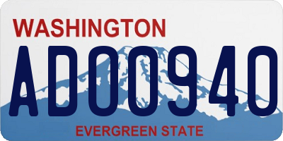 WA license plate ADO0940