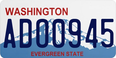 WA license plate ADO0945