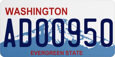 WA license plate ADO0950