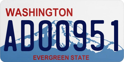 WA license plate ADO0951