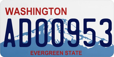 WA license plate ADO0953