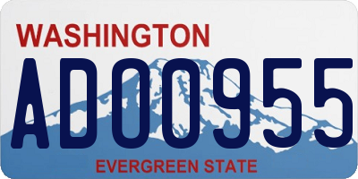WA license plate ADO0955
