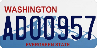 WA license plate ADO0957