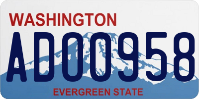 WA license plate ADO0958