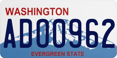 WA license plate ADO0962