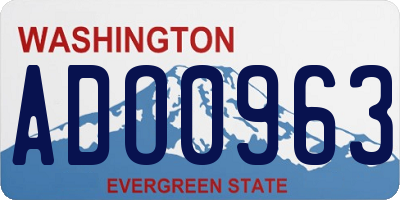 WA license plate ADO0963
