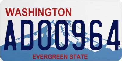 WA license plate ADO0964