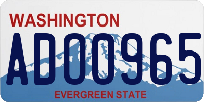 WA license plate ADO0965