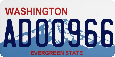 WA license plate ADO0966