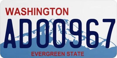 WA license plate ADO0967