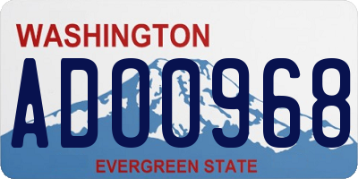 WA license plate ADO0968