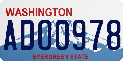 WA license plate ADO0978