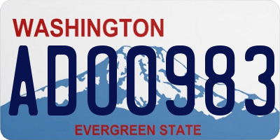 WA license plate ADO0983