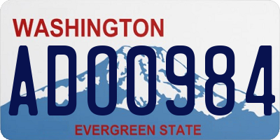 WA license plate ADO0984