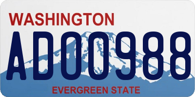 WA license plate ADO0988