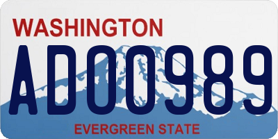 WA license plate ADO0989