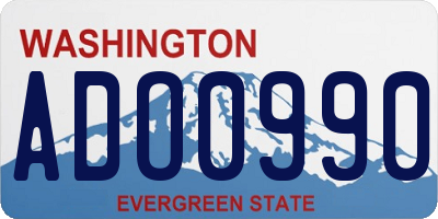 WA license plate ADO0990