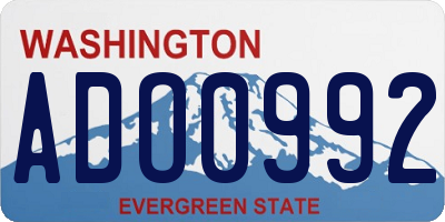 WA license plate ADO0992