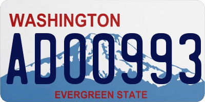 WA license plate ADO0993