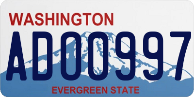 WA license plate ADO0997