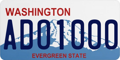 WA license plate ADO1000