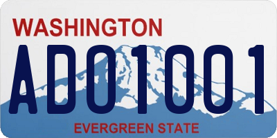 WA license plate ADO1001