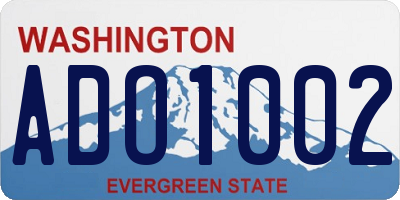 WA license plate ADO1002