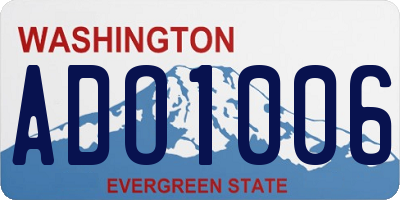 WA license plate ADO1006