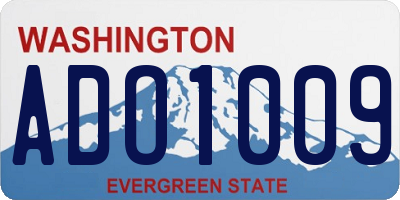 WA license plate ADO1009