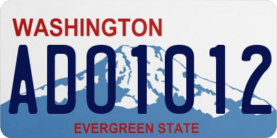 WA license plate ADO1012