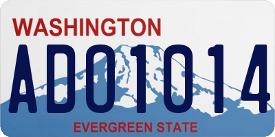 WA license plate ADO1014