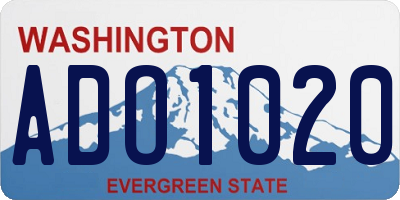 WA license plate ADO1020