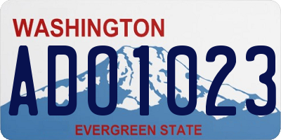 WA license plate ADO1023