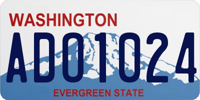 WA license plate ADO1024
