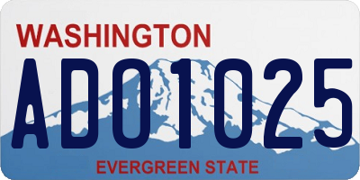 WA license plate ADO1025