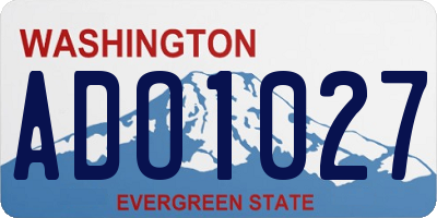 WA license plate ADO1027