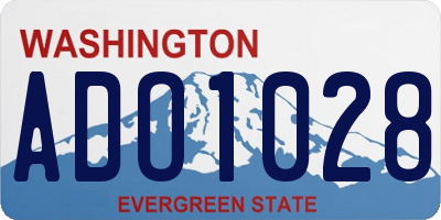 WA license plate ADO1028