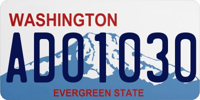 WA license plate ADO1030