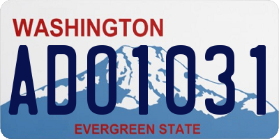 WA license plate ADO1031