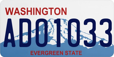 WA license plate ADO1033