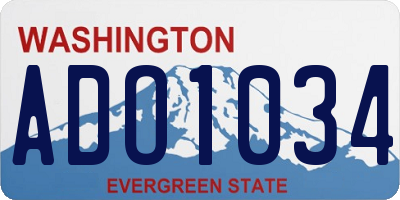 WA license plate ADO1034