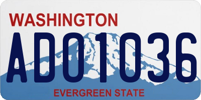 WA license plate ADO1036